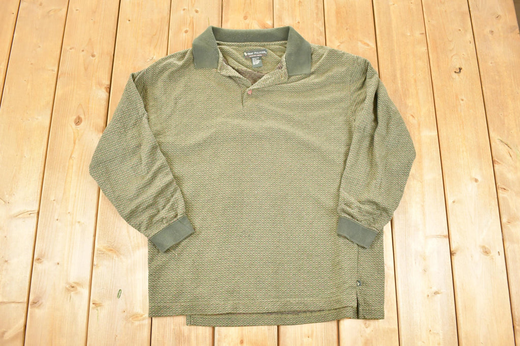 Vintage 1990s Bert Pulitzer Quarter Button Up Shirt Mens M