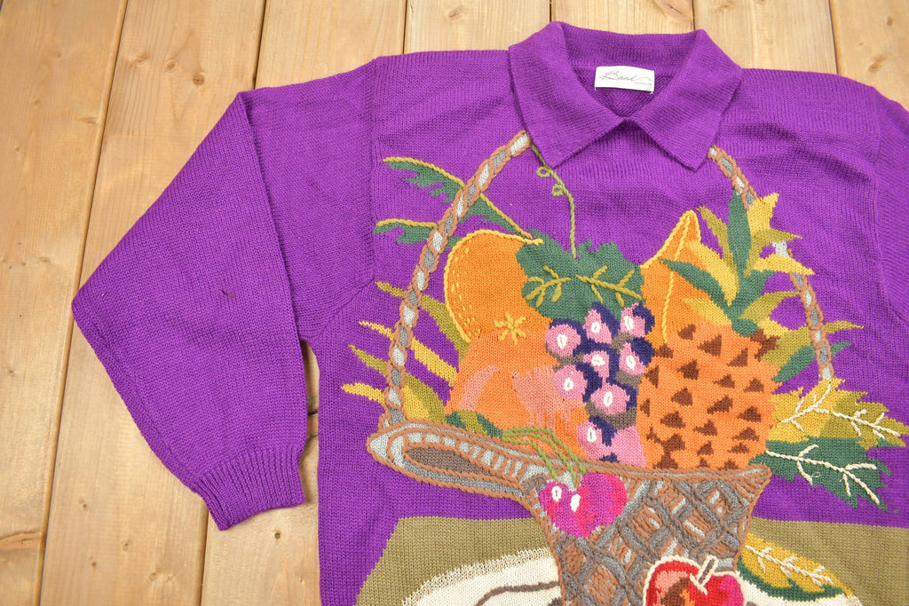 Vintage 1990s Fruit Bowl Knit Sweater