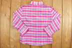 Vintage 1990s Womens Pink Plaid Button Up Shirt