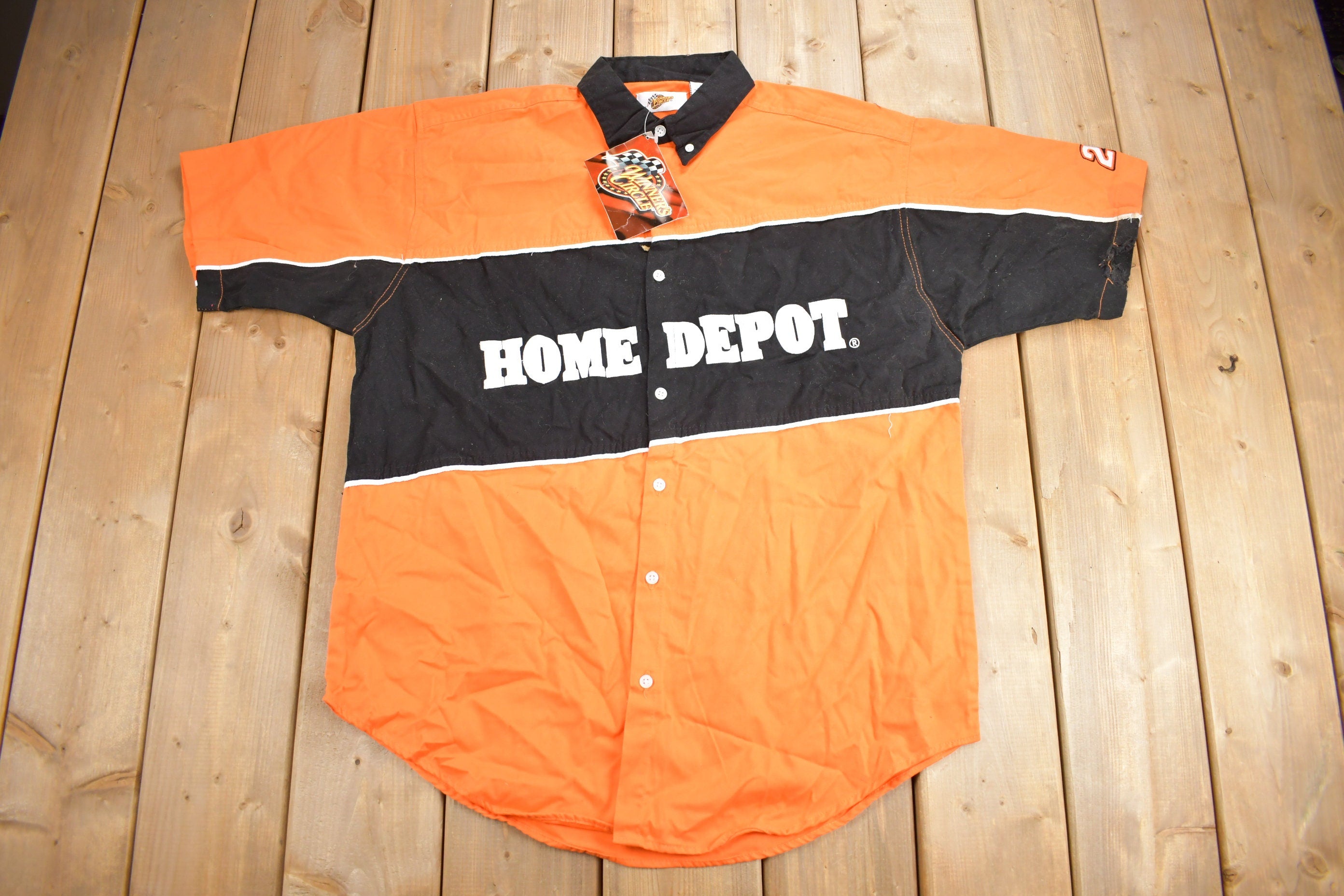 Vintage 2002 Deadstock Tony Stewart Home Depot NASCAR Pit Crew Shirt