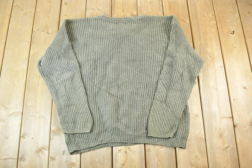 Vintage 1990s Cherokee Knit Abstract Pattern Crewneck Sweater Made In/ 90s Crewneck / Preppy Knits
