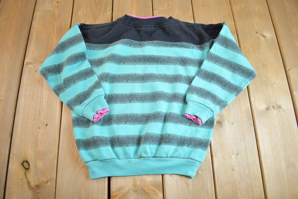 Vintage 1980s Permit Striped Crewneck Sweatshirt - XS