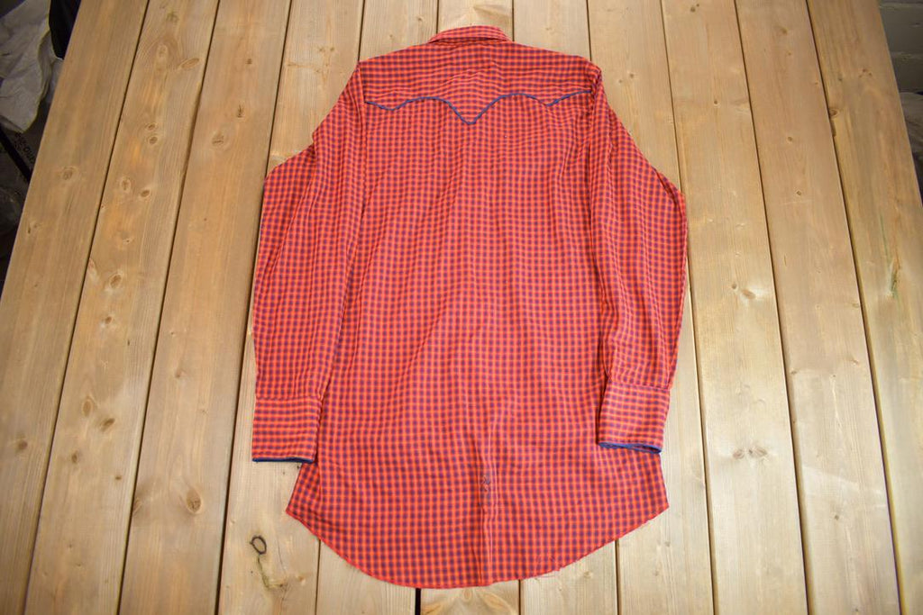 True Vintage 1980s JCPenny Western Apparel Western Cowboy Long Tail Button Up Shirt