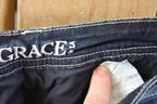 Vintage Deadstock Y2K Grace In LA Bedazzled Bootcut Low Rise Jeans Women's Size 27 x 32