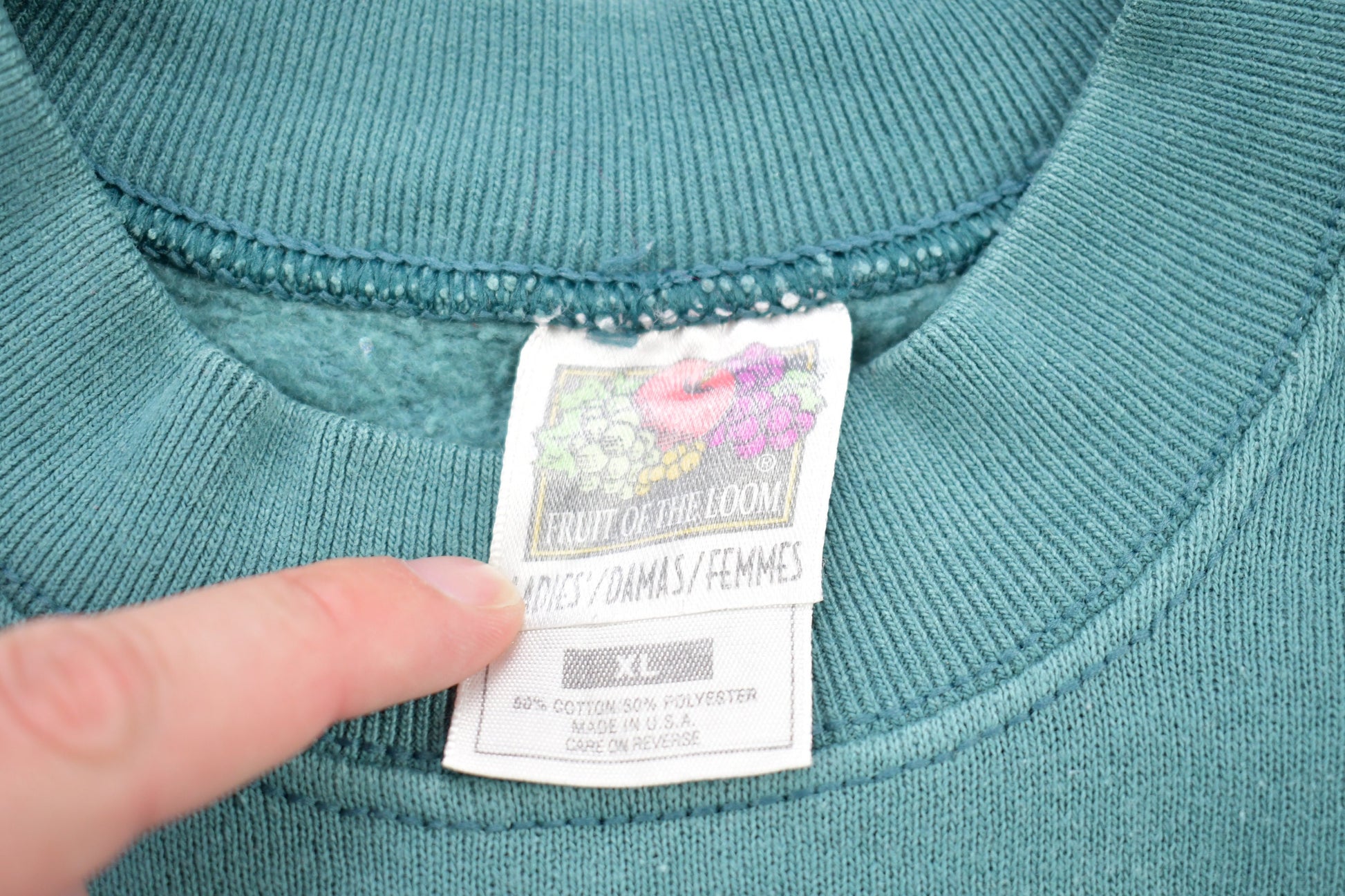 Vintage 1990s Blank Turquoise Crewneck Sweatshirt