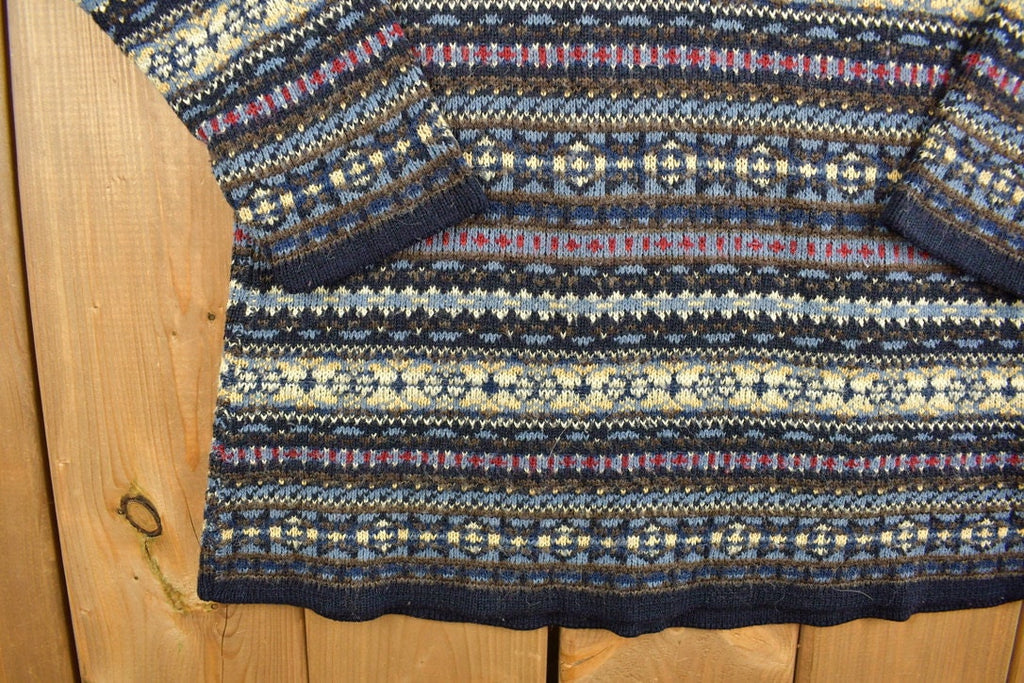Vintage Hechter Jeans Quarter Zip Up Knitted Sweater