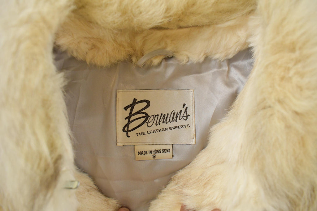 Vintage 1980s Berman's Rabbit Fur Coat Women's Small