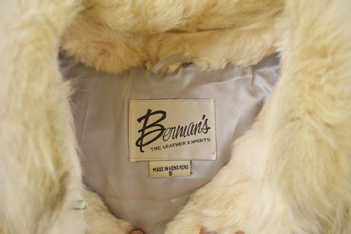 Vintage 1980s Berman's Rabbit Fur Coat Women's Small