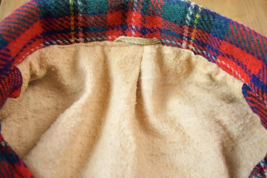 Vintage 1980s Double Button Plaid Wool Jacket