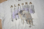 Vintage 1990s Alaska Wolf Graphic Souvenir Travel T Shirt Made In USA
