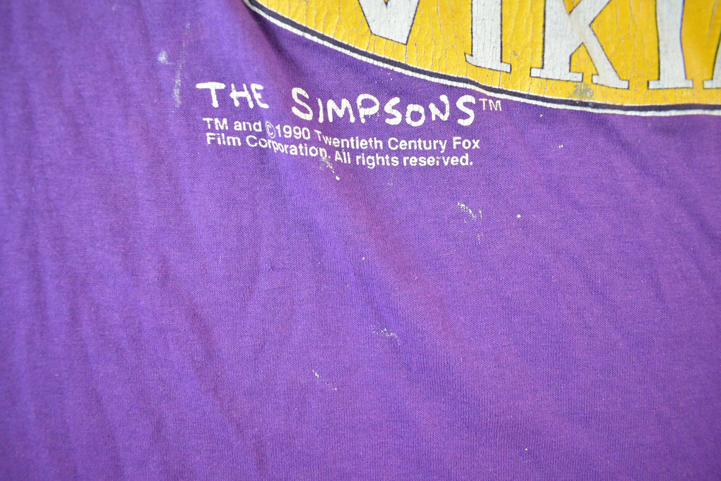 Vintage 1990s Minnesota Vikings The Simpsons NFL Graphic T-Shirt Men's xl