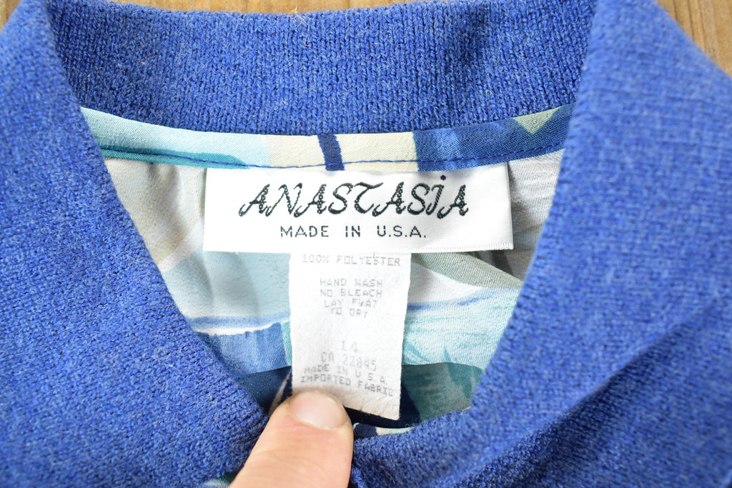 Vintage 1990s Anastasia Abstract Print Button Up Shirt Womens L