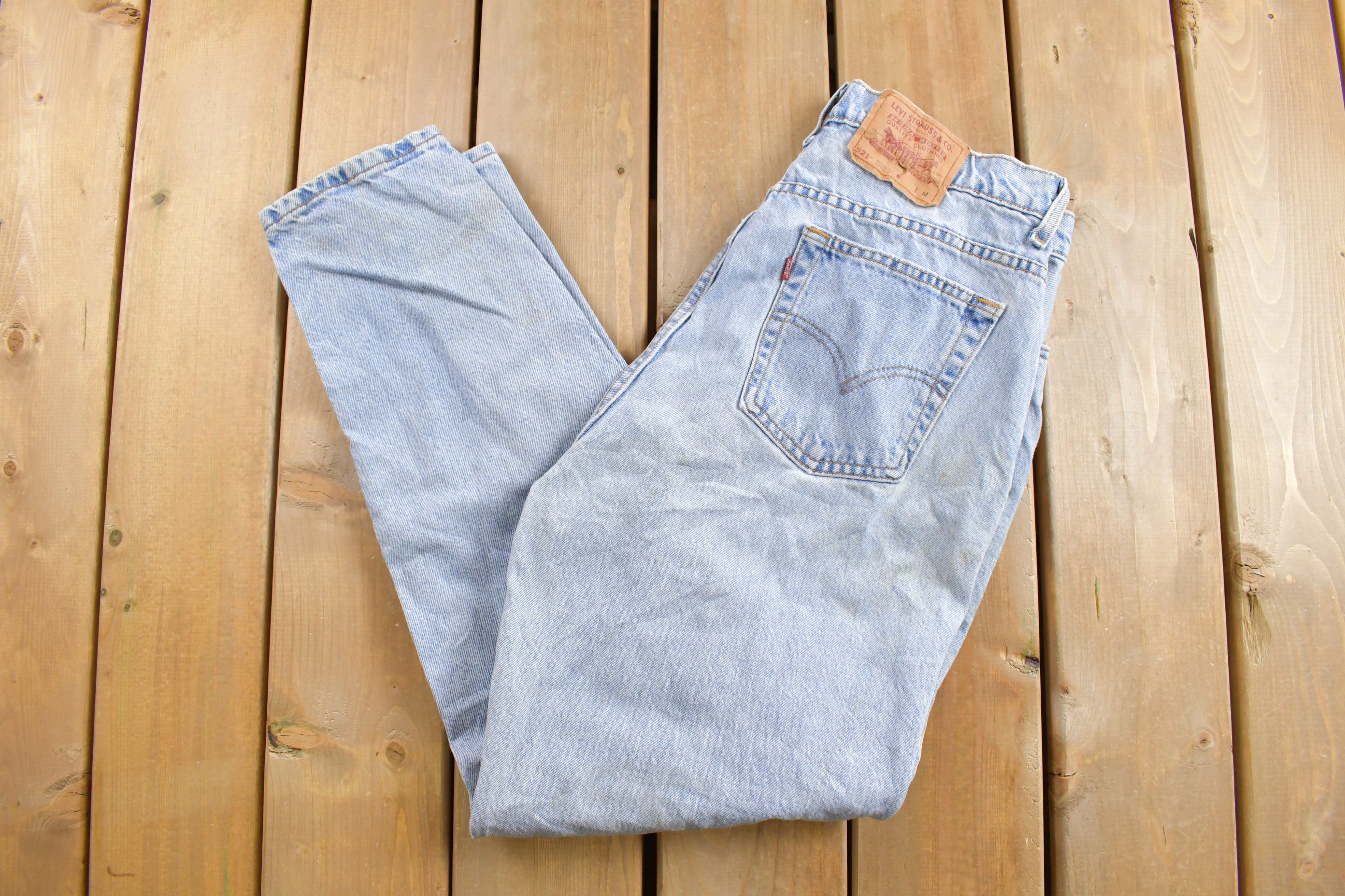Vintage 1990s Levi's 521 Red Tab Denim Jeans Size 32 x 29.5