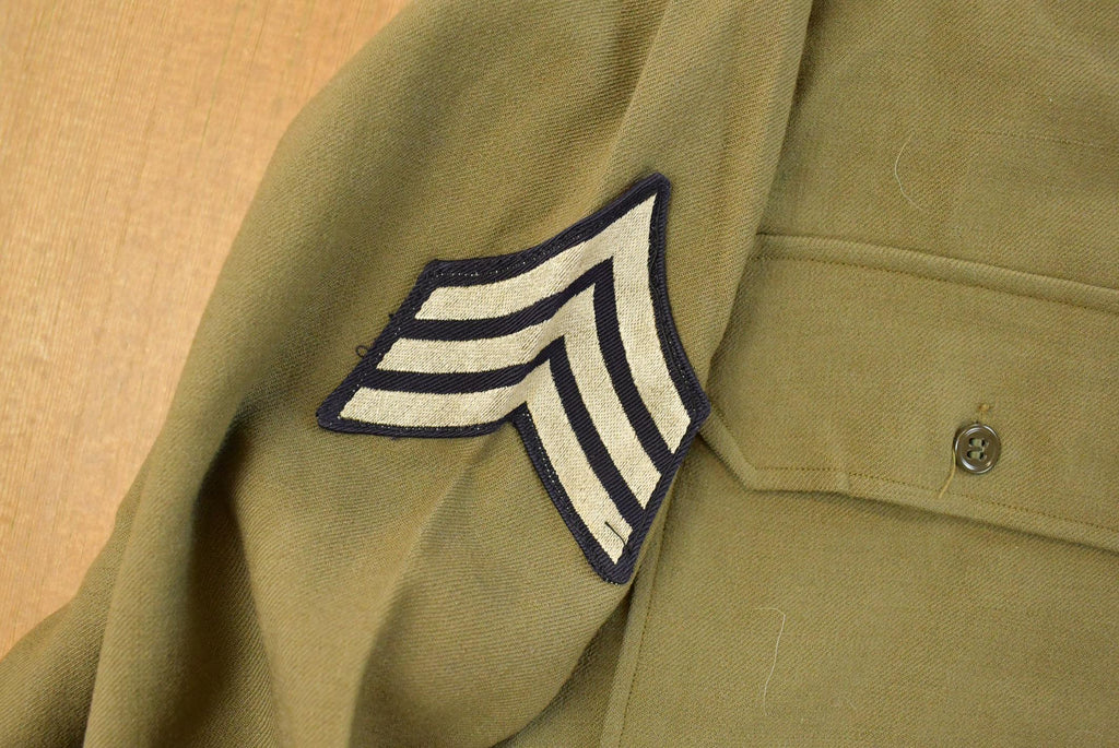 Vintage 1940s WW2 Military Air Force Wool Button Up Infantry Field Shirt Men's S /
