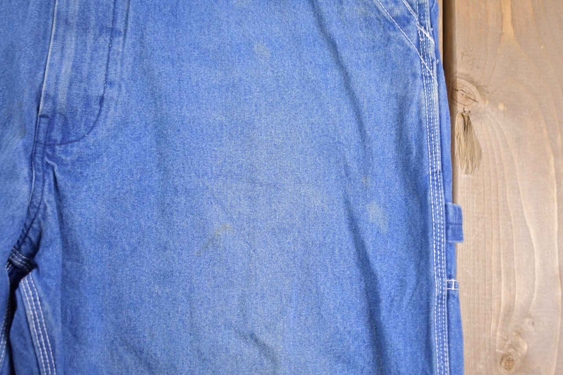 Vintage 1970s Big Smith Cut Off Jean Overalls Size 44 x 24