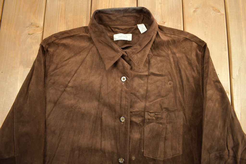 Vintage 1980s Lord and Taylor 100% Leather Button Up Shirt