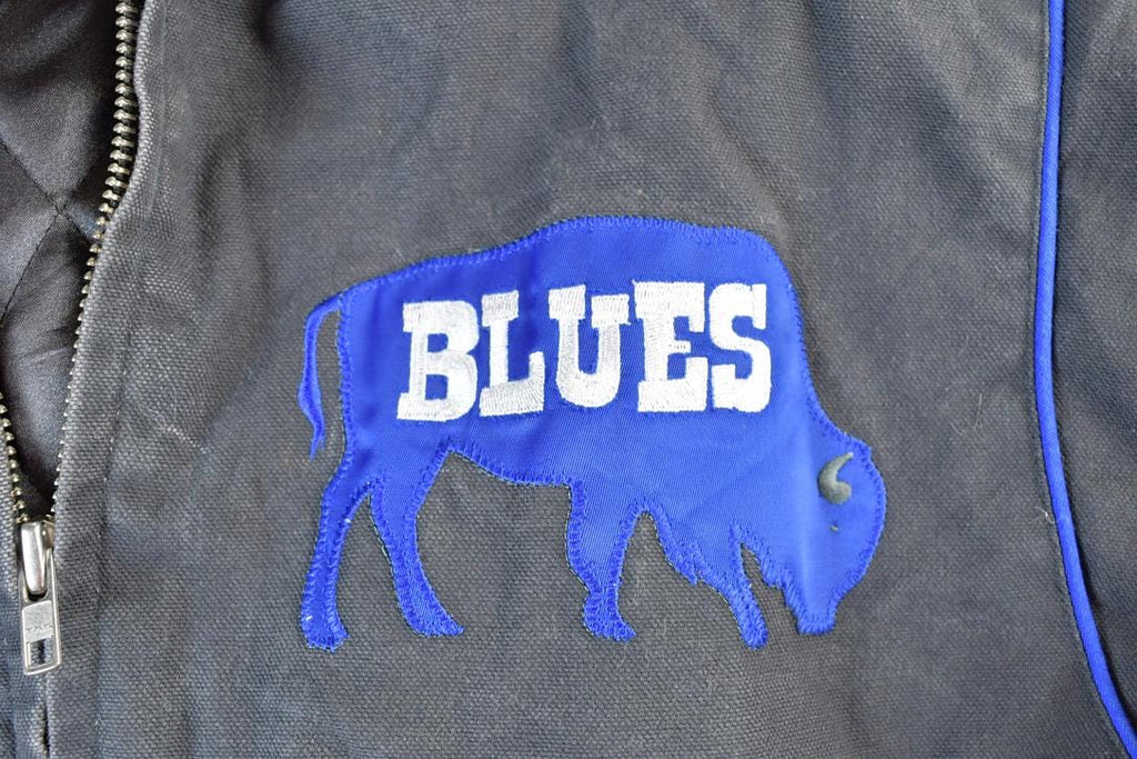 Vintage 1990s Buffalo Blues University Denim NCAA Jacket / Stall And Bean University Jacket
