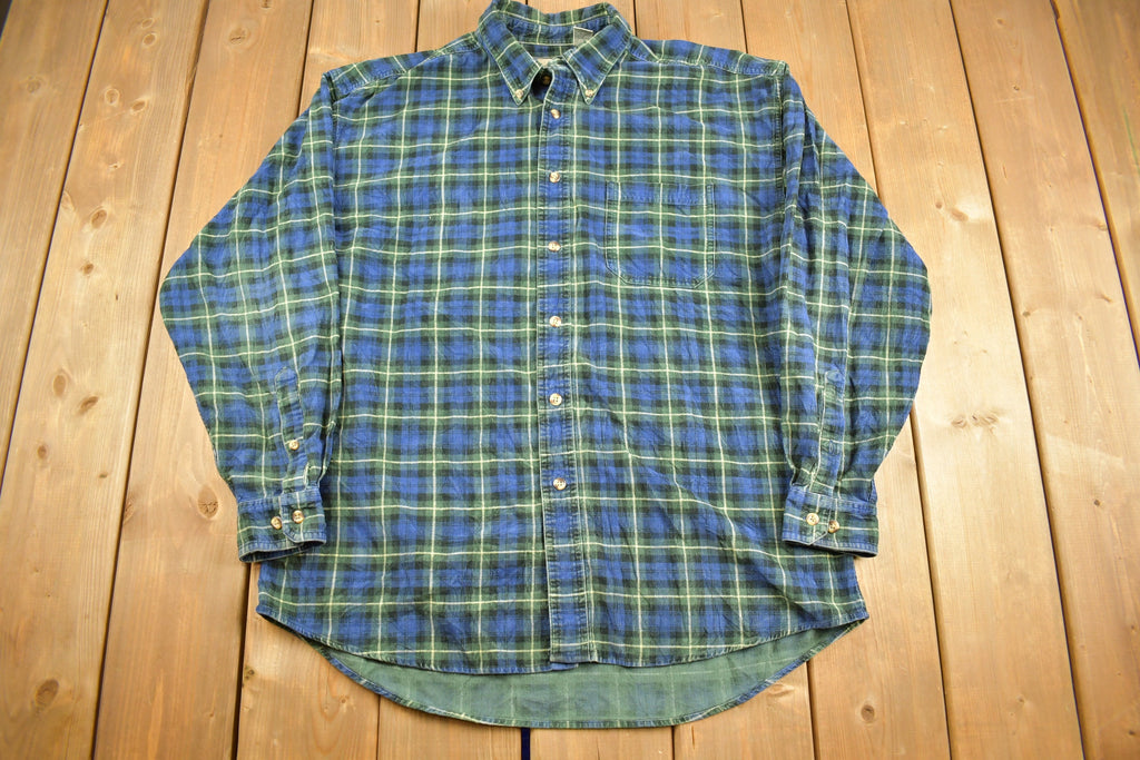 Vintage 1990s G. H. Bass & Co Plaid Flannel Button Up Shirt