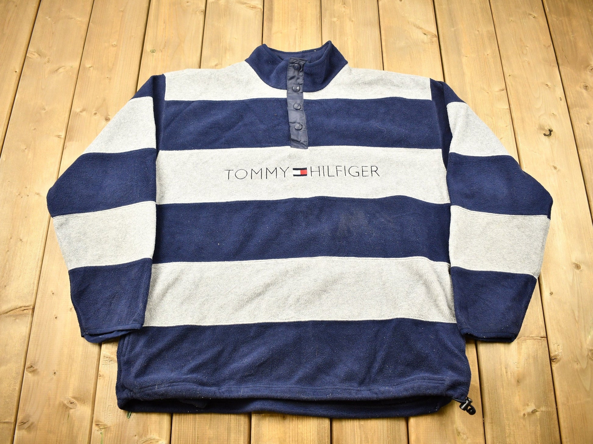 Vintage 1990s Tommy Hilfiger T Snap Fleece Sweater