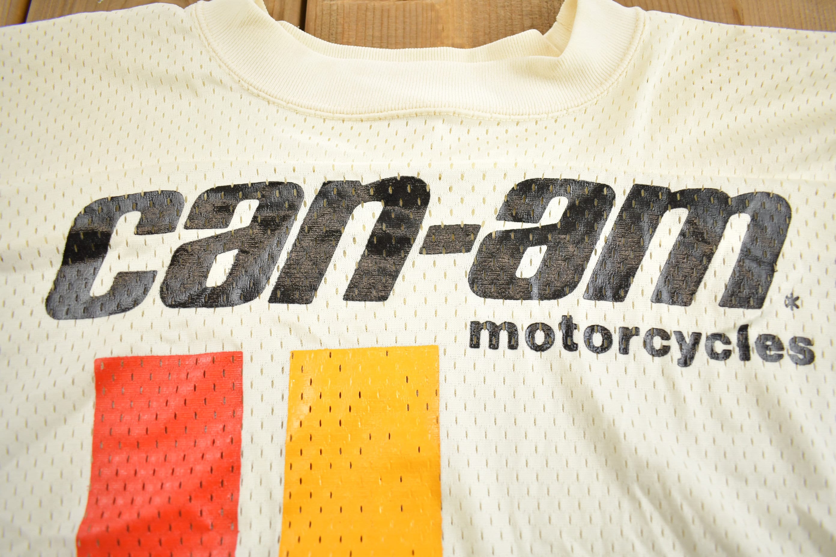 Vintage 1980s Champion Can-Am Motorcycle Racing Mesh Racing Jersey Made In USA