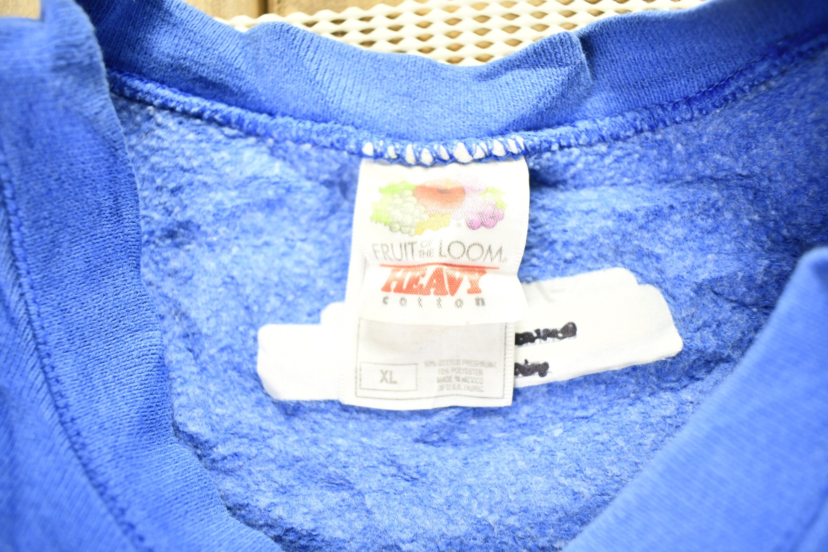 Vintage 1990s Fruit Of The Loom Blue Blank Crewneck Sweatshirt /