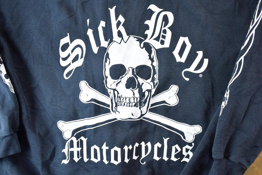 Vintage 1990s Sick Boy Motorcycles Zip Up Hoodie Sweatshirt