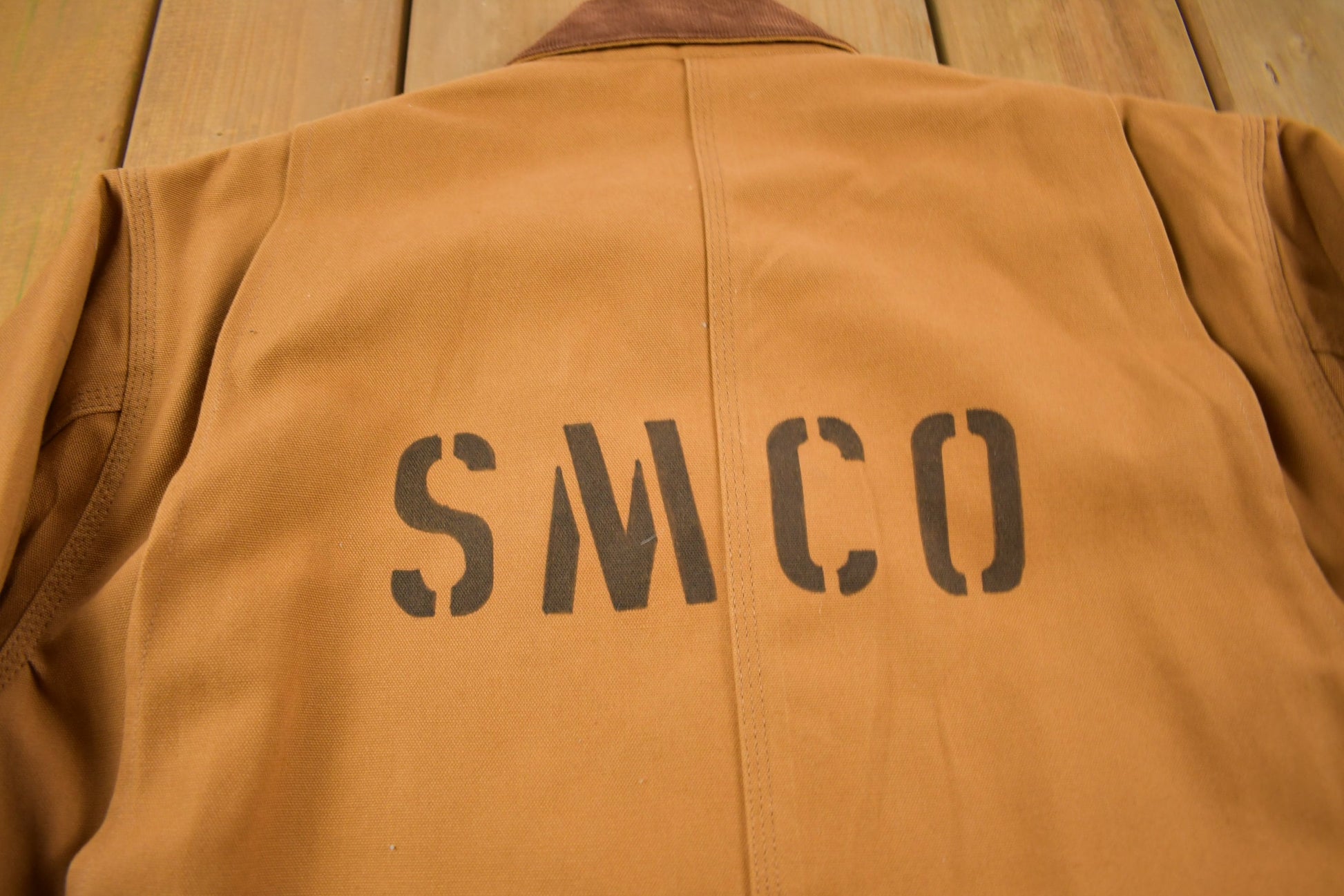 Vintage 1980s Deadstock Carhartt SMCO Blanket Lined Chore Coat Workwear Made In USA