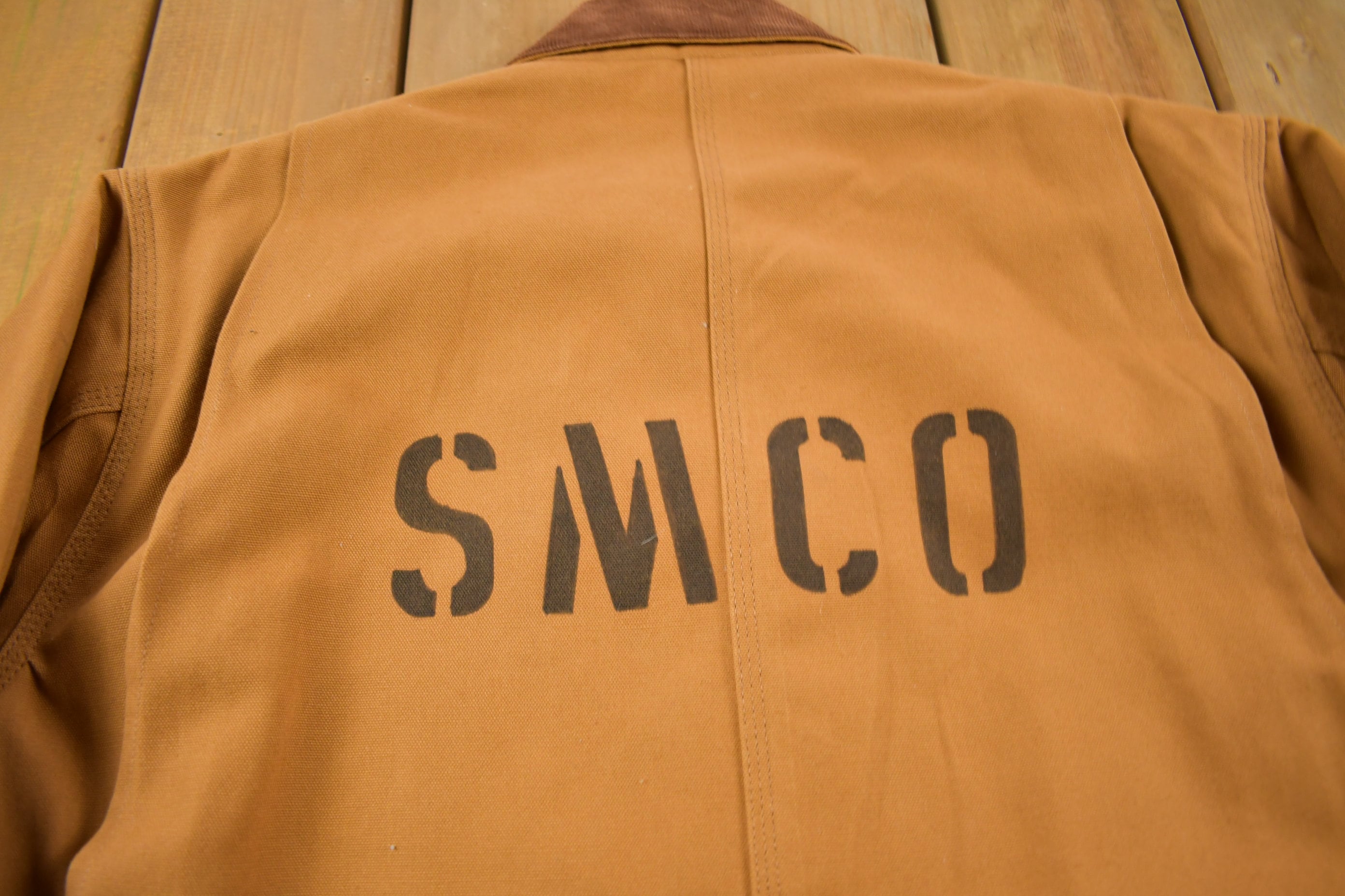 Vintage 1980s Deadstock Carhartt SMCO Blanket Lined Chore Coat Workwear Made In USA