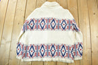 Vintage 1970s Wickbury Shawl Collar Knit Cardigan Sweater Men's Large