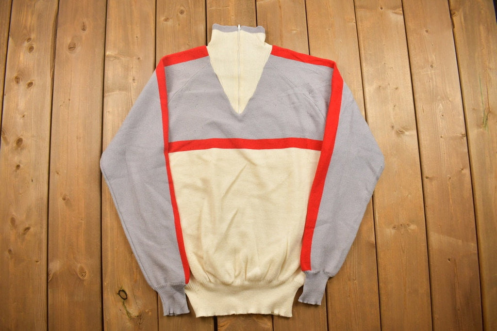 Vintage 1990s CB Sports 100% Wool Blank Turtleneck Sweatshirt