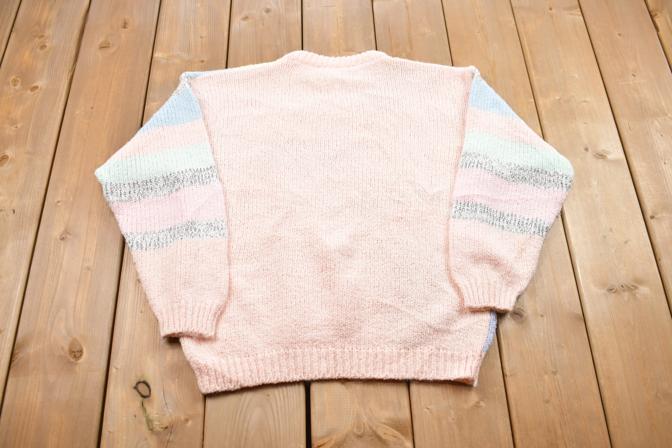 Vintage 1990s Pastel Knitted Crewneck Sweater