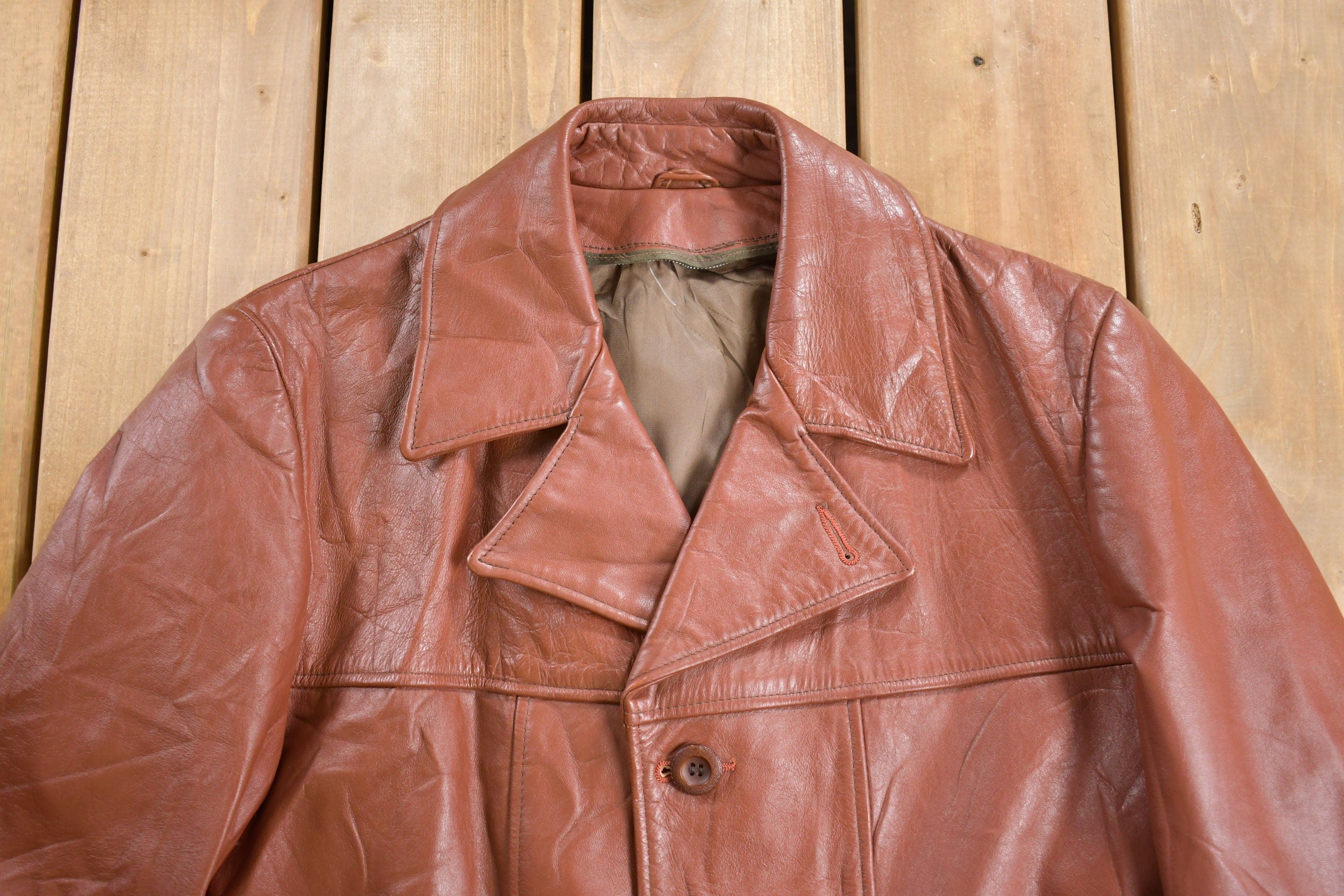Vintage 1970s Leather Jacket /