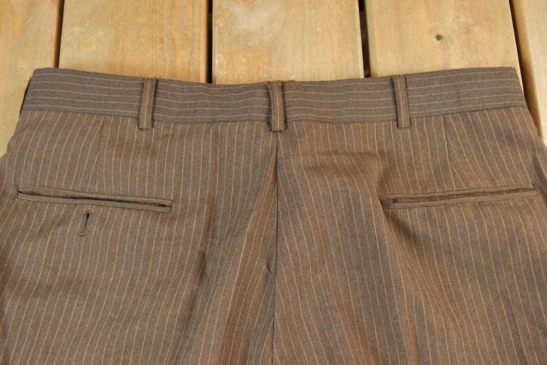 Vintage 1980s Plated Striped Dress Pants Size 34