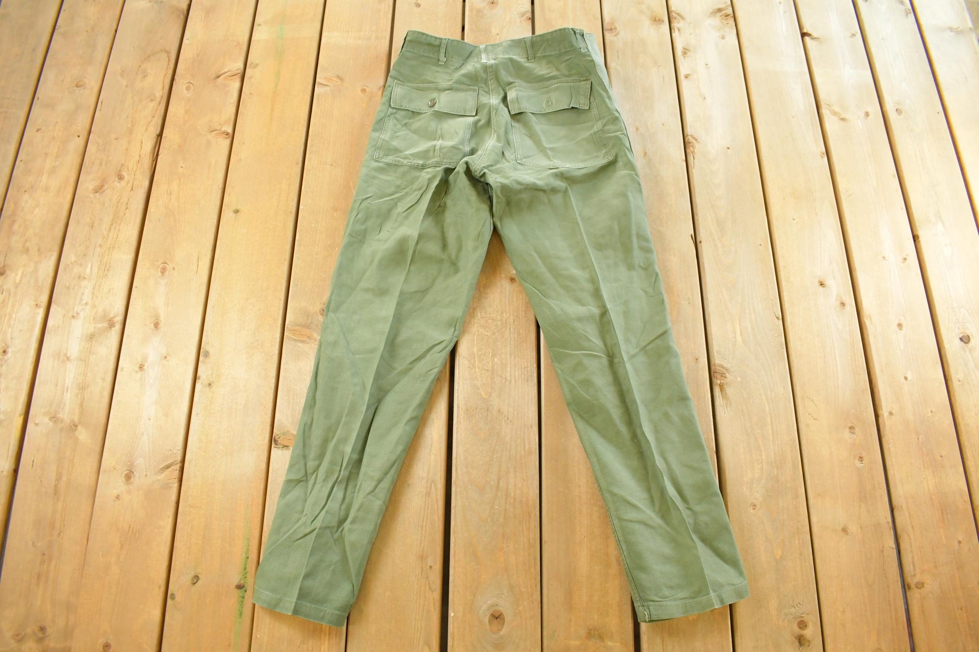 Vintage 1980s Military OG-107 Starched Sateen Fatigue Pants Men's 31 x 32