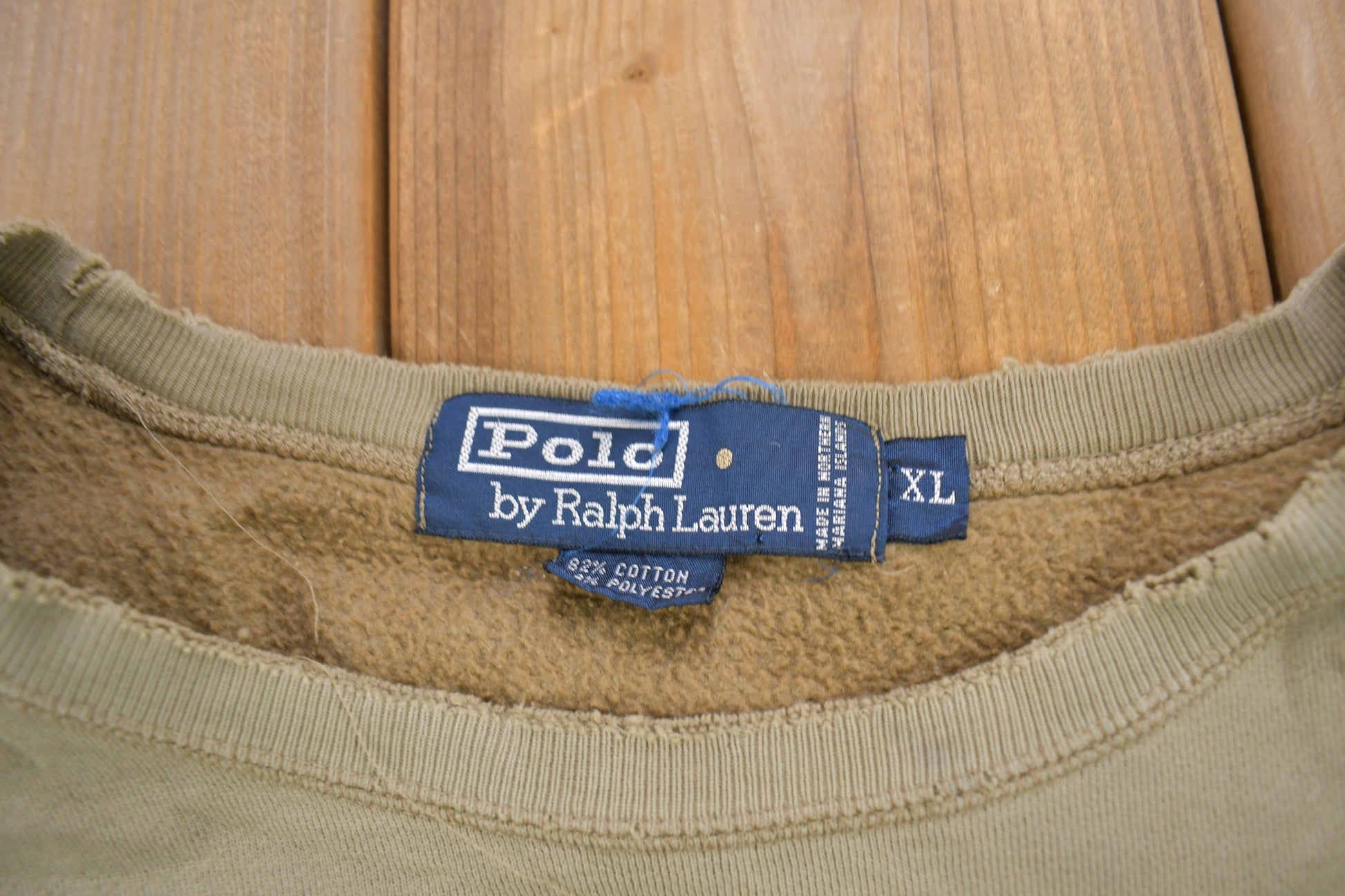 Vintage 1990s Ralph Lauren Small Pony Olive Crewneck Sweatshirt