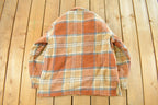 Vintage 1980s Matt Andrews Sherpa Lined Flannel Shirt Jacket Men's Large