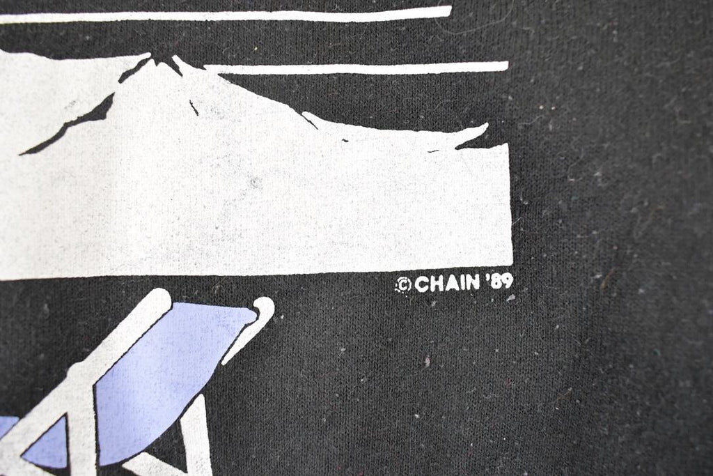 Vintage 1989 Life's A Mountain Not A Beach Graphic Print Crewneck Sweatshirt Men's M