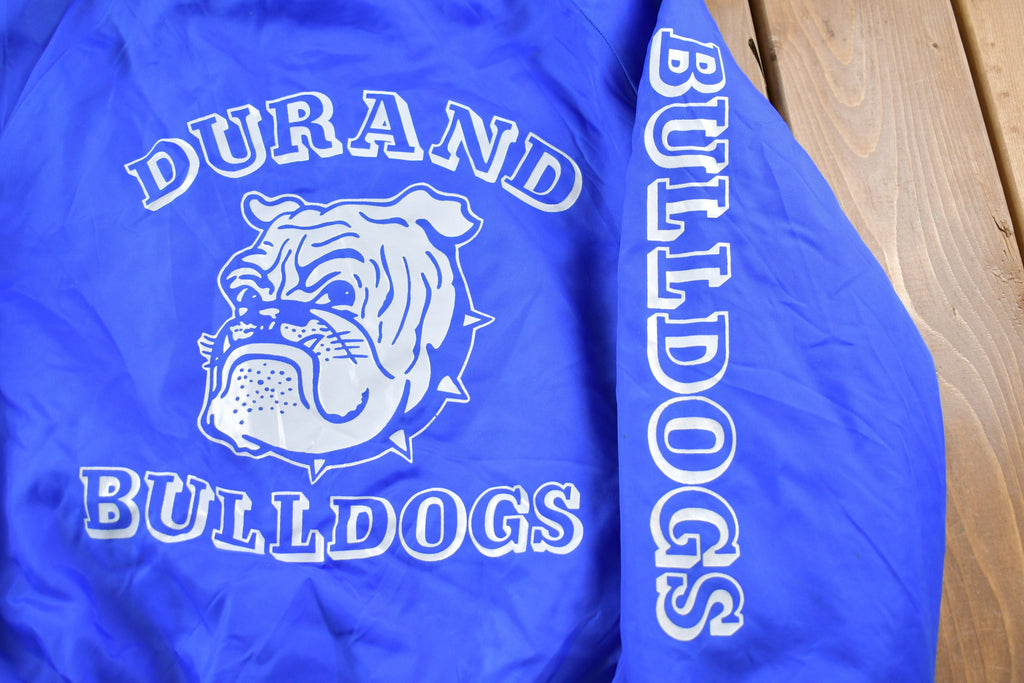 Vintage 1990s West Arc Durand Bulldogs Snap Windbreaker Jacket