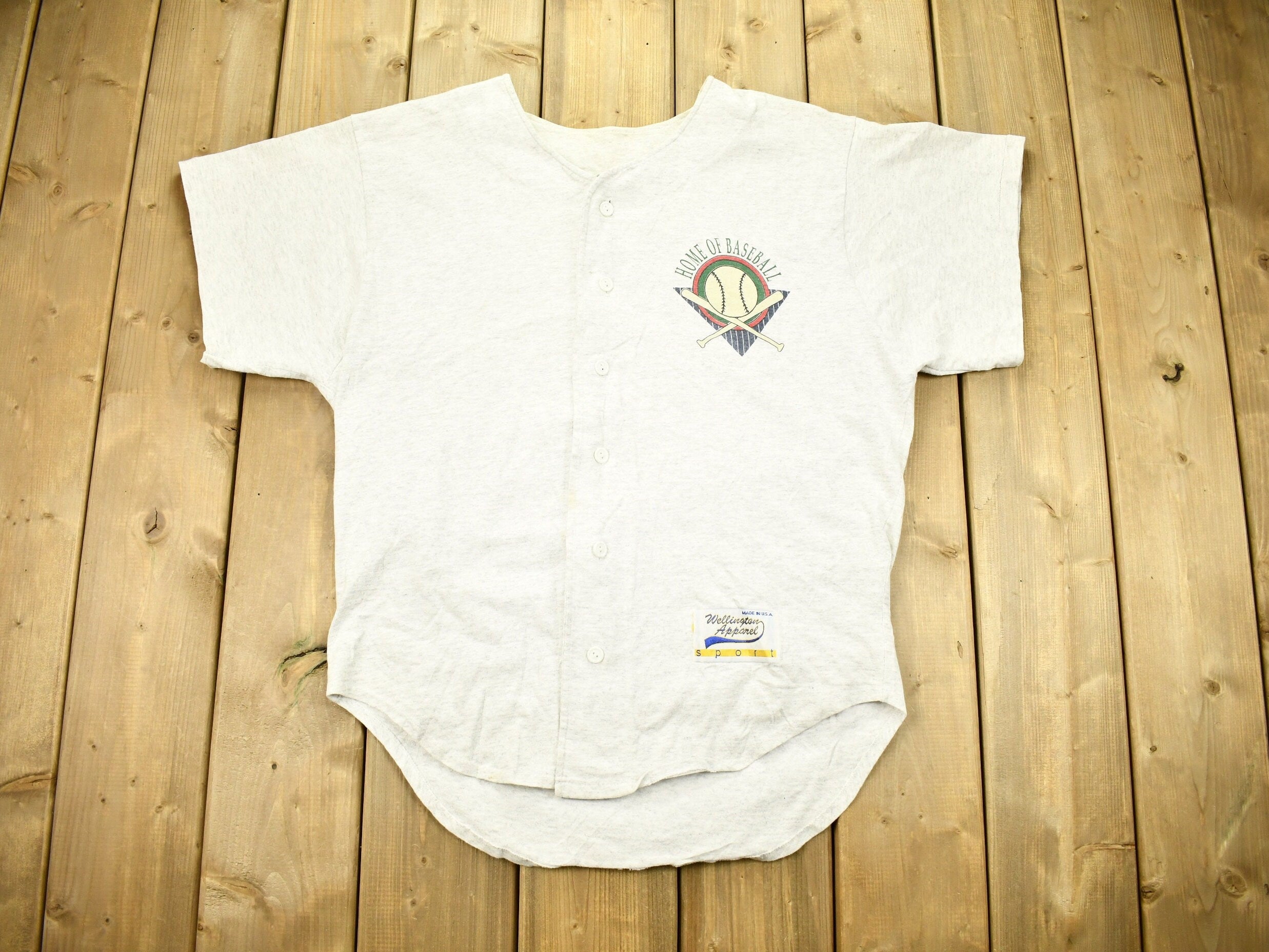 Vintage 1990s Cooperstown New York Home Of Baseball Jersey Style T-shirt