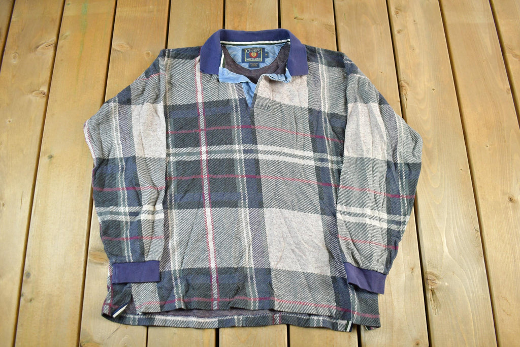 Vintage 1990s Chaps Ralph Lauren Long Sleeve Polo Sweatshirt Men's Medium