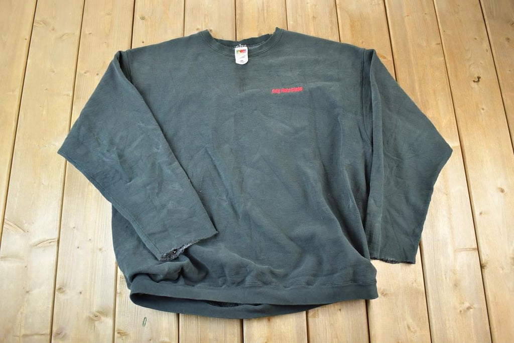 Vintage 1990s City Auto Glass Souvenir Heavyweight Crewneck Sweatshirt Made In USA