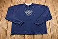 Vintage 1990s Snowflake Heart Graphic Crewneck Sweatshirt