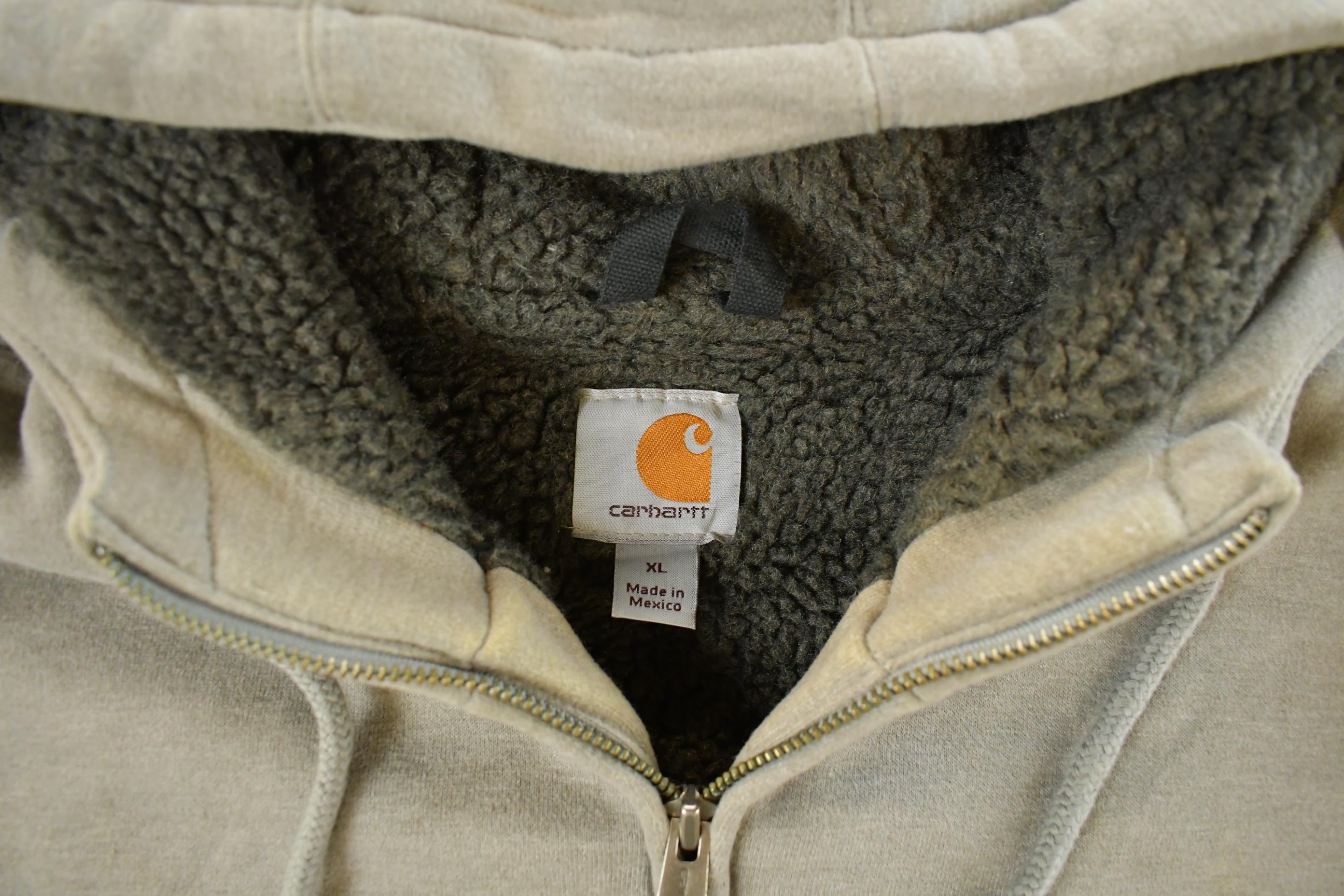 Vintage Y2K Carhartt Full Zip Fleece Lined Hoodie Sweatshirt Men's XL