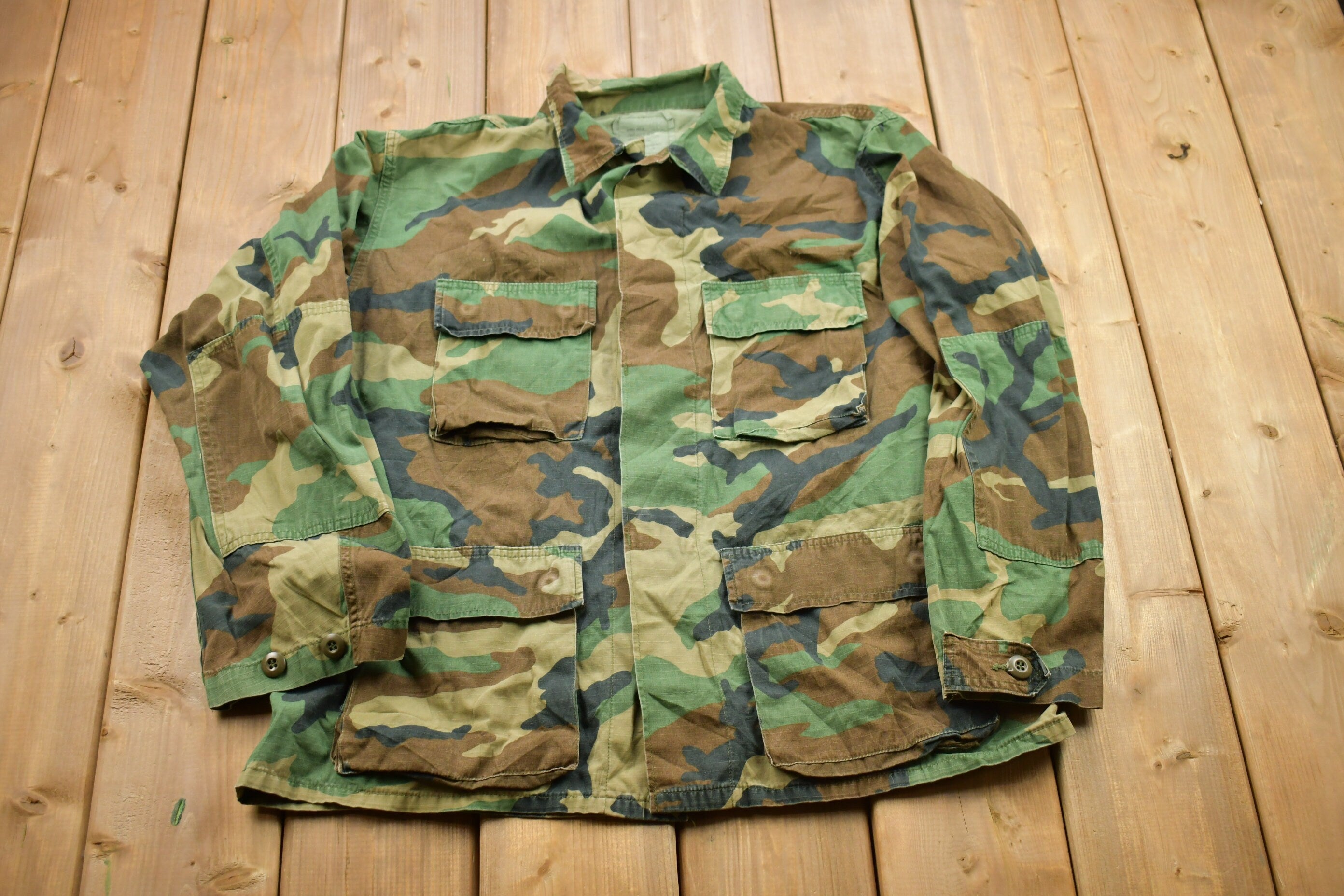 Vintage Military Button Up Shirt