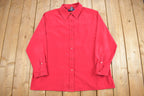 Vintage 1990s Denim and Co Red Button Up Shirt