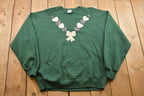 Vintage 1990s Jerzees Embroidered Hearts Crewneck Sweatshirt