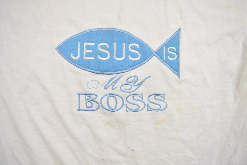 Vintage 1990s Jesus is my Boss Graphic T Shirt