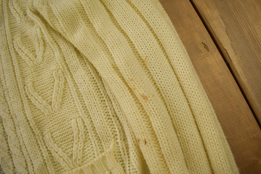 Vintage 1970s Sears Men's Sportswear 3D Cable Knit Cardigan Sweater