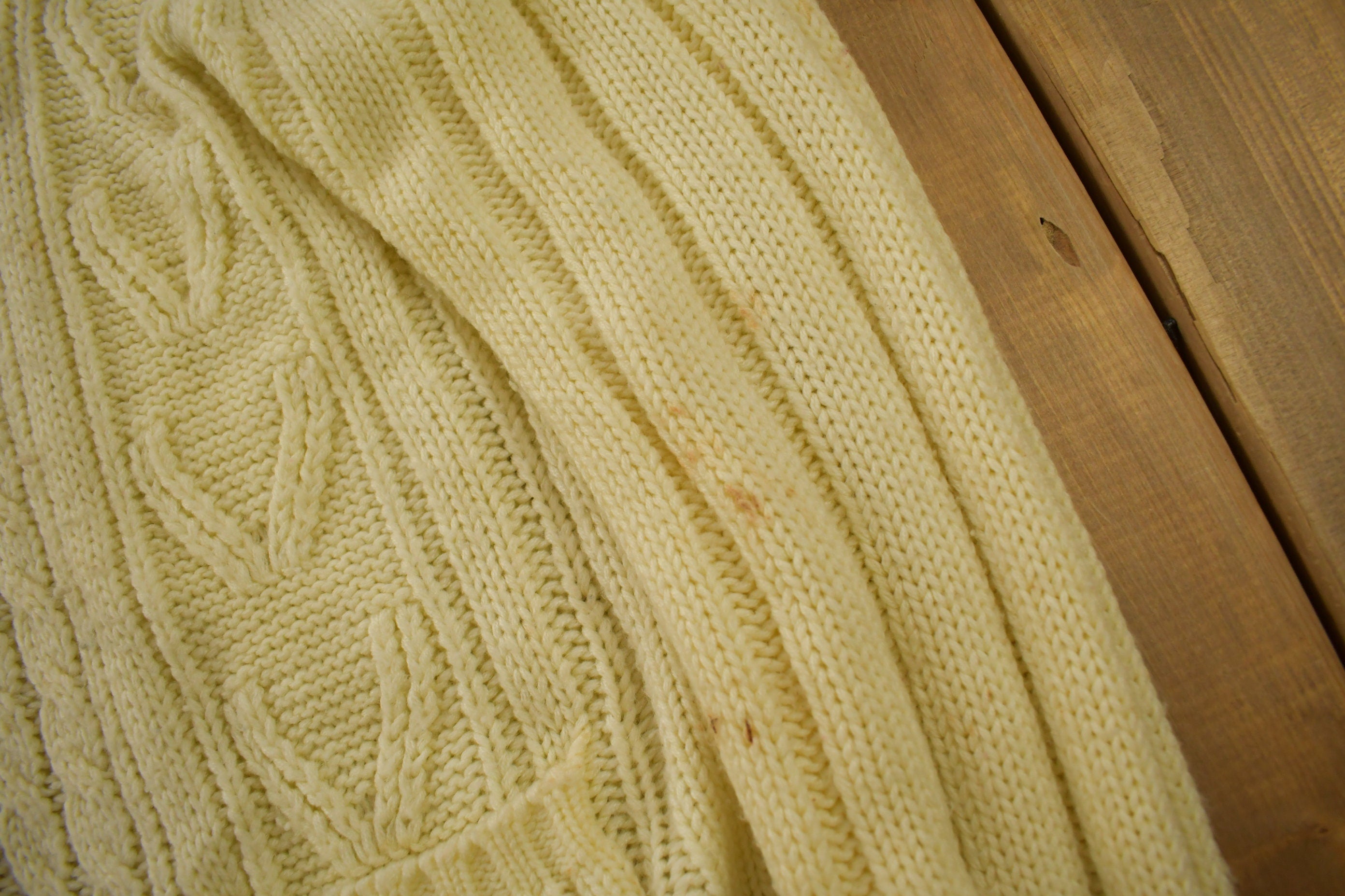Vintage 1970s Sears Men's Sportswear 3D Cable Knit Cardigan Sweater