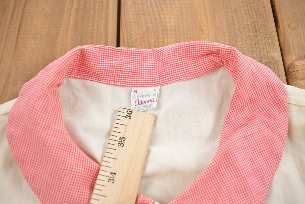 Vintage 1980s Penney's Adonna Embroidered Careers Button Up Shirt